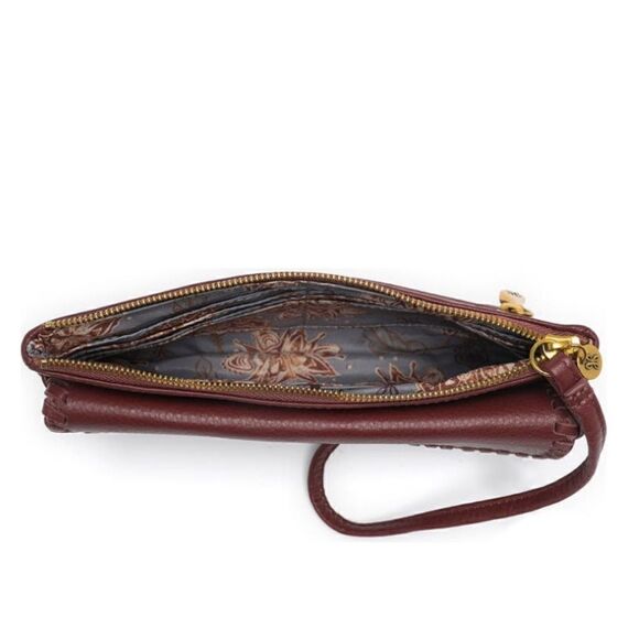 Hobo Pocket Leather Wristlet Wallet Clutch, Wrist Strap, Cash, Cards, PORT, NWT - Picture 7 of 16